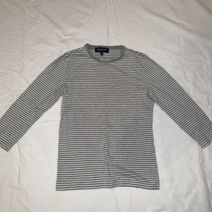 Jones New York Gray and White Striped Shirt PS